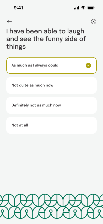 Weekly check-in screen