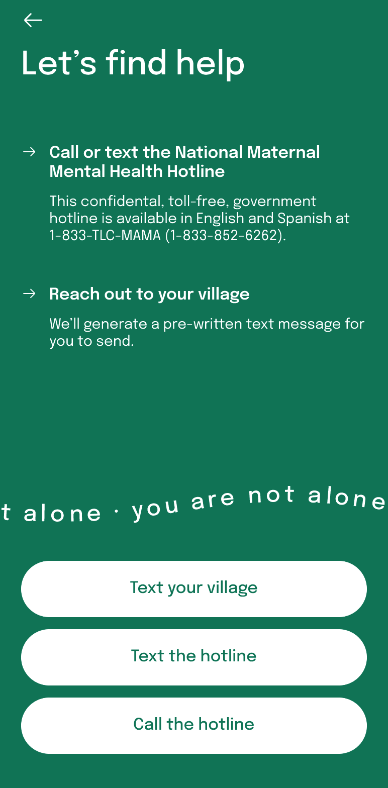 Get help screen